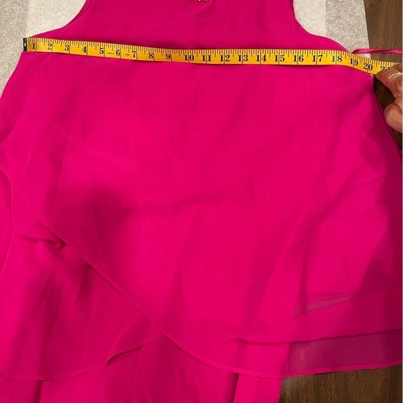 Marina Pink Overlay Embellished Sleeveless Jumpsuit.Size 10 - Picture 13 of 15